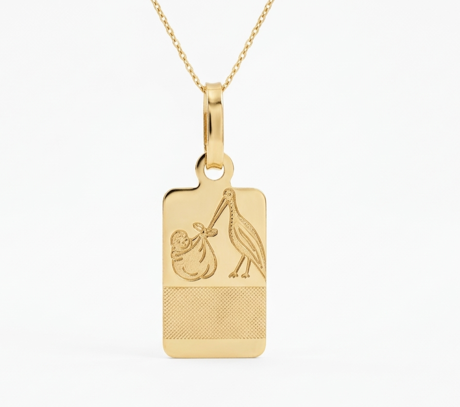 Colgante Oro 18K Cigüeña