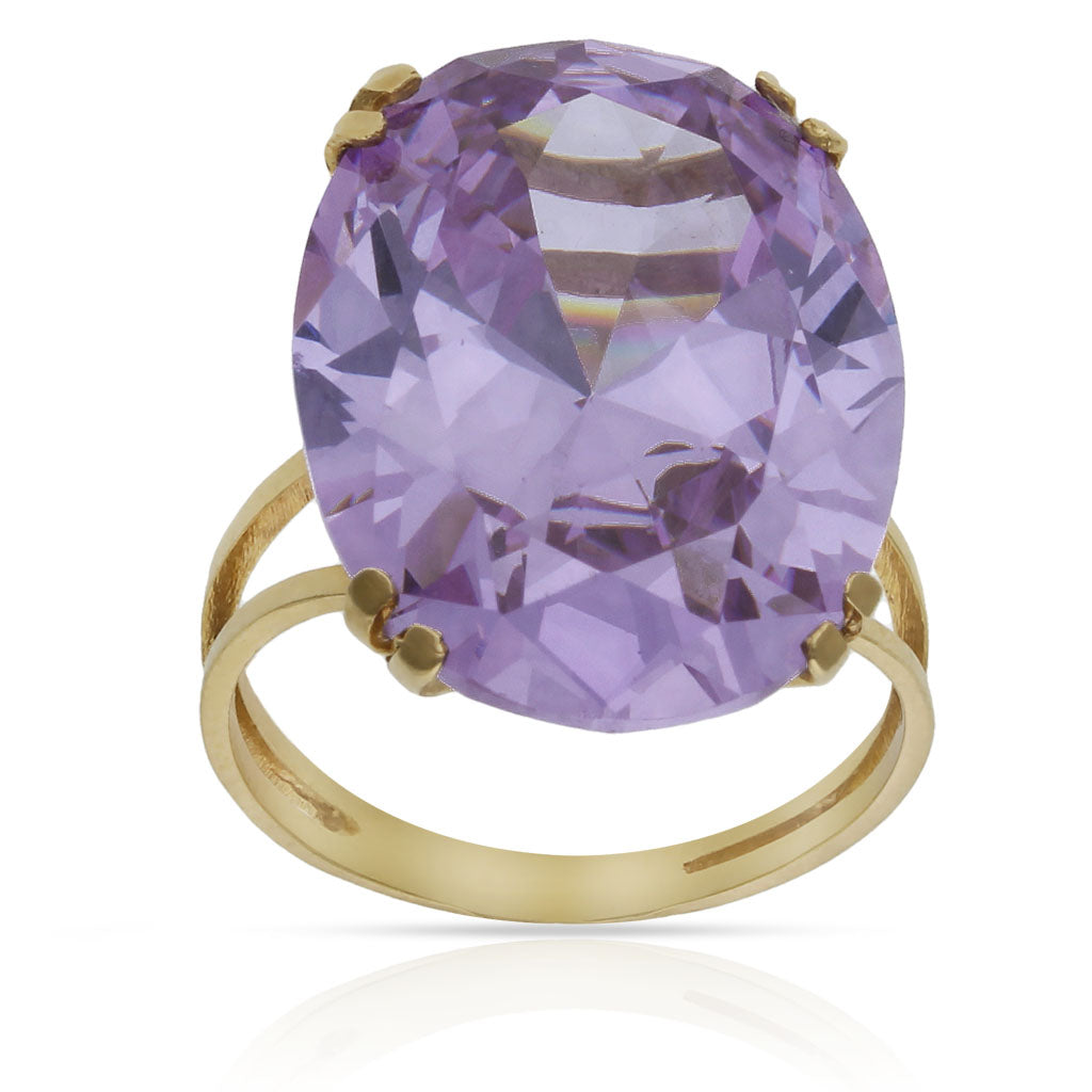 Sortija Oro 18Kl Piedra Malva