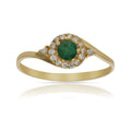 Sortija Oro 18Kl Esmeralda Fina y Circonitas
