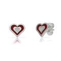 Pendientes Plata 925 Corazones Esmaltados 7x8mm