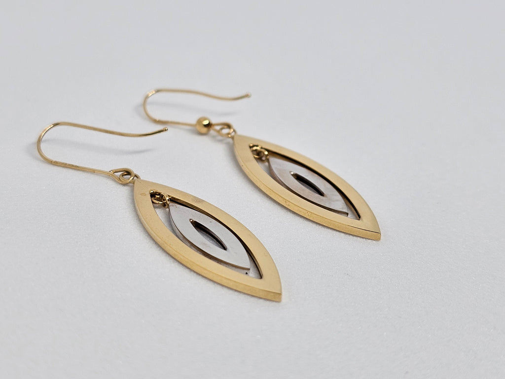 Pendientes 0ro Blanco 18K