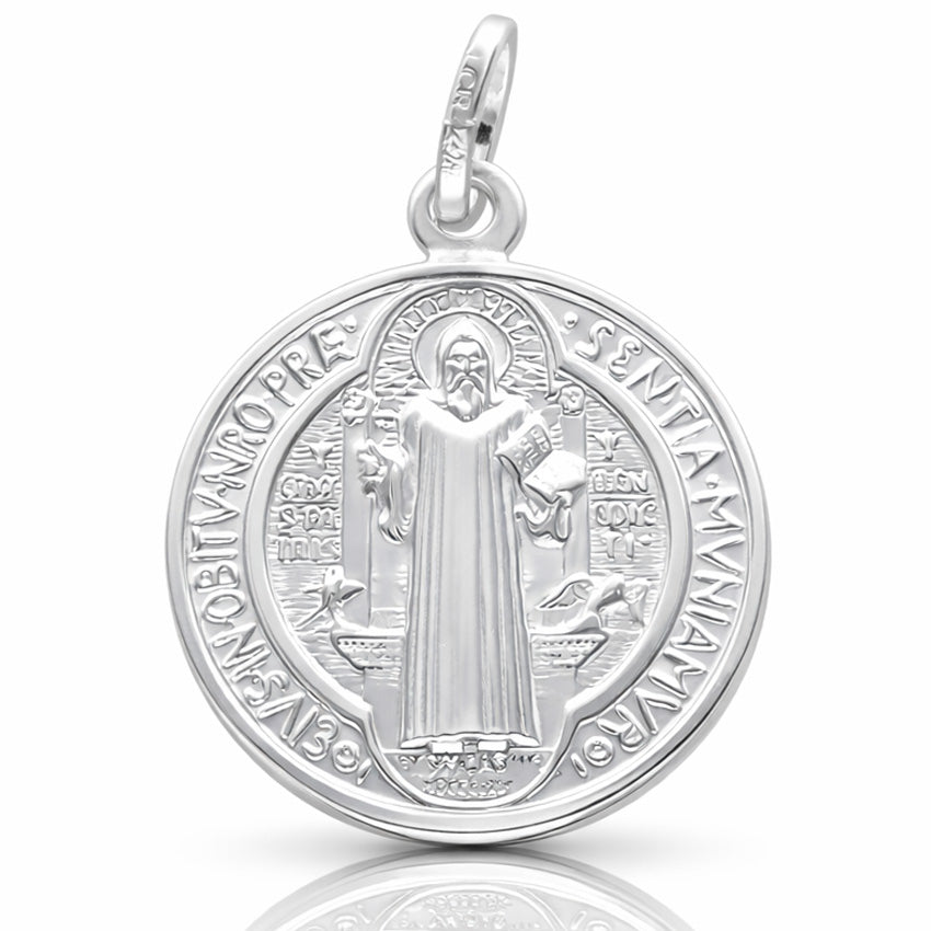 Medalla San Benito Plata 20mm