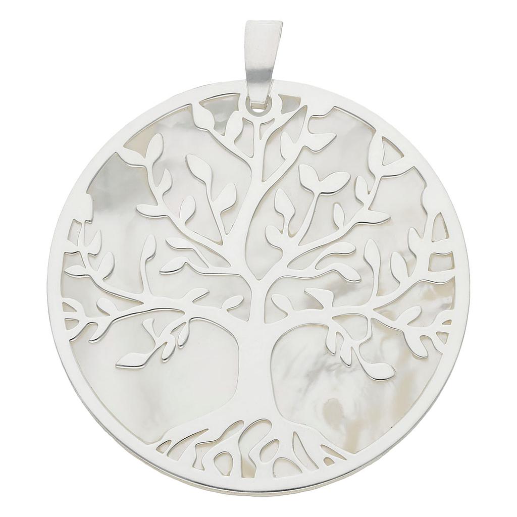Colgante Árbol de la Vida Nácar Plata 925 40mm