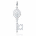Colgante Llave Virgen Milagrosa Grande Plata 8x26mm