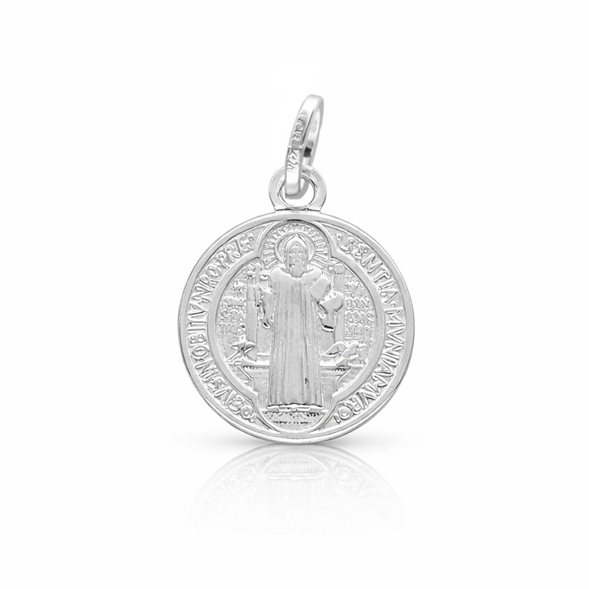 Medalla San Benito Plata 12mm