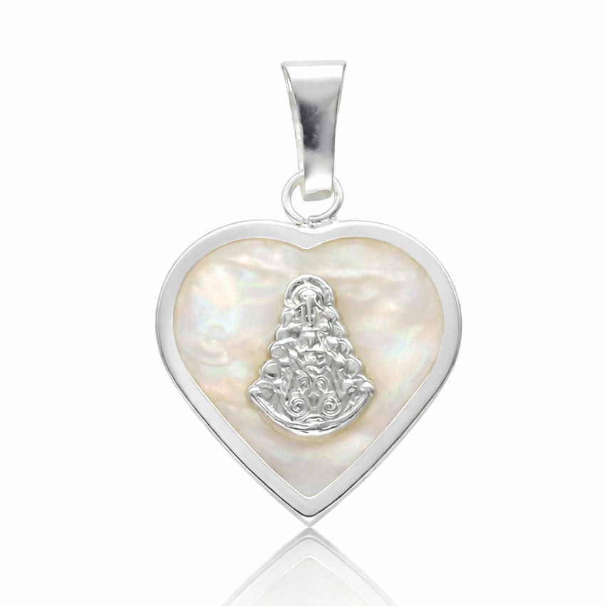 Medalla Virgen del Rocío con Nácar Plata 925 16x18mm