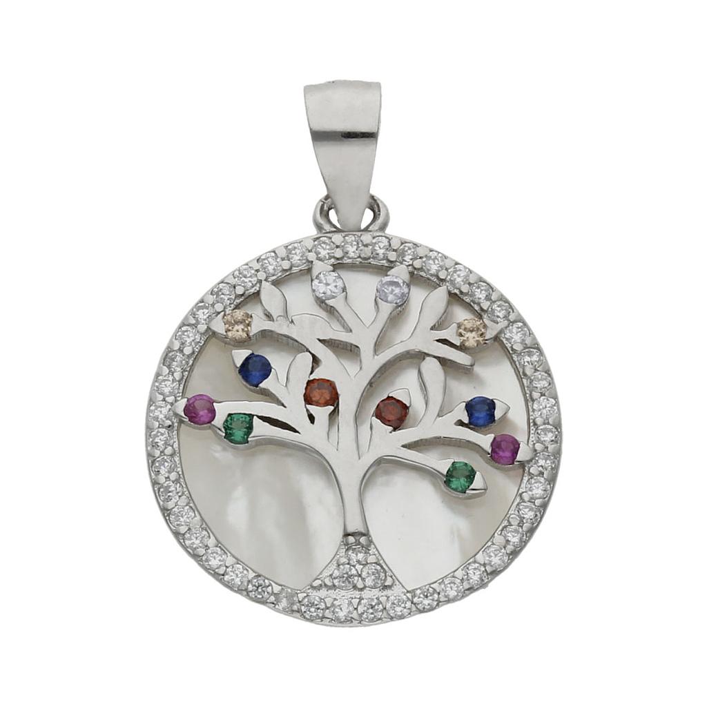 Colgante Árbol de la Vida Nácar Plata 925 17mm