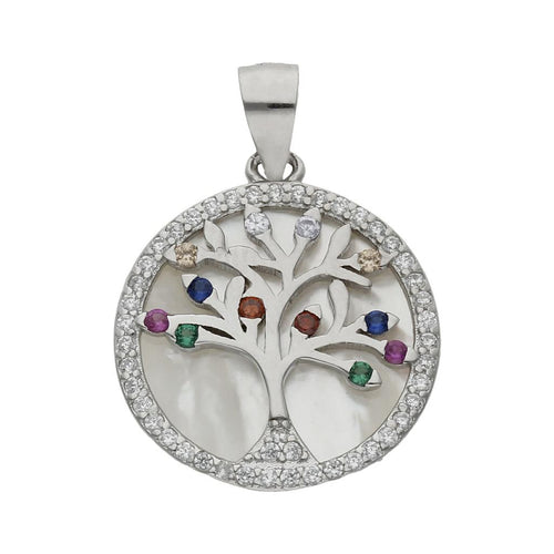 Colgante Árbol de la Vida Nácar Plata 925 17mm