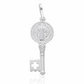 Colgante Llave San Benito Grande Plata 925 10x26mm