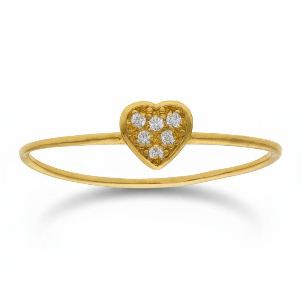 Sortija Corazón Oro 18Kl con Circonitas