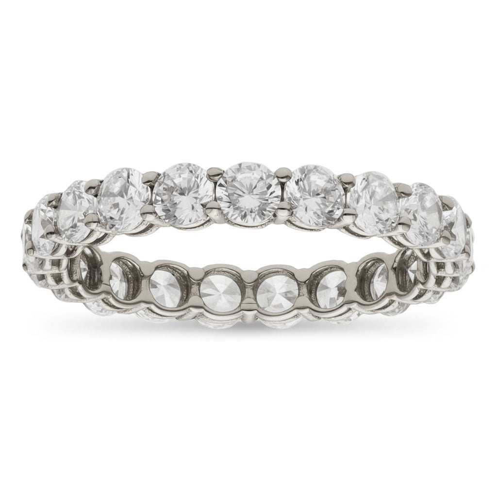 Sortija Infinity Oro Blanco 18Kl con Circonitas 3mm