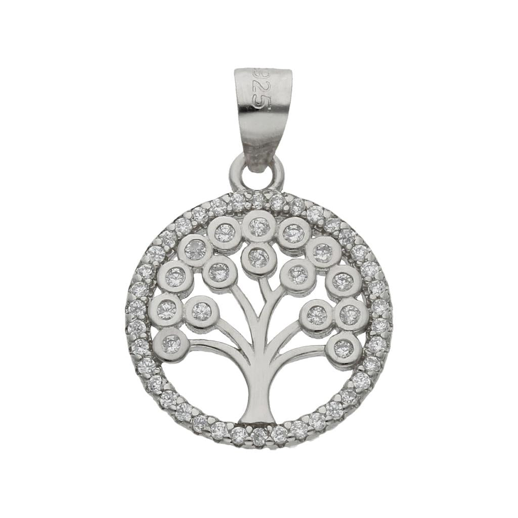 Colgante Árbol de la Vida Circonitas Plata 925 15mm