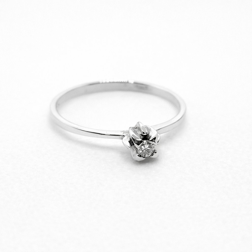 Anillo oro blanco 18K Brillante