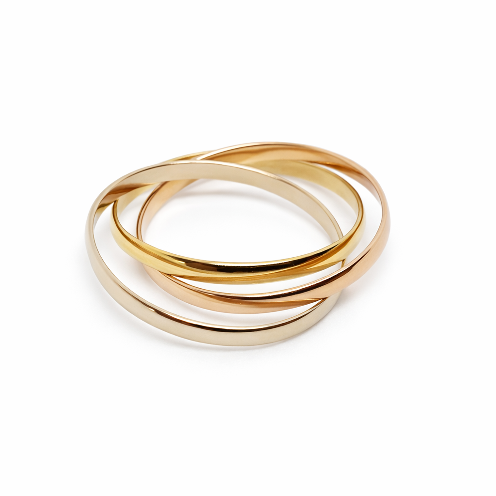 Anillo Oro 18K Aros Tricolor