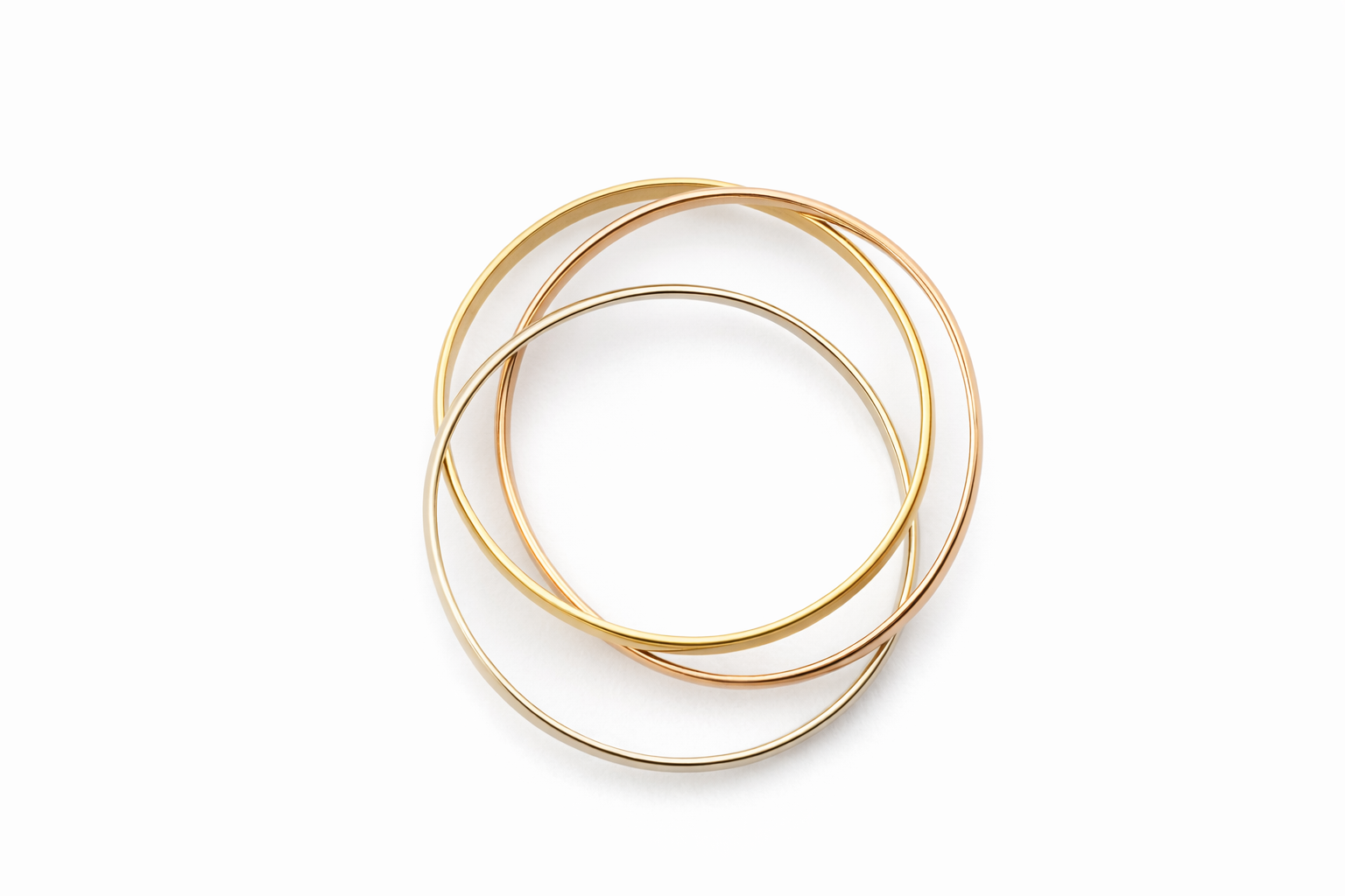 Anillo Oro 18K Aros Tricolor