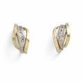 Pendientes Oro 18Kl Bicolor Circonitas 9x15mm