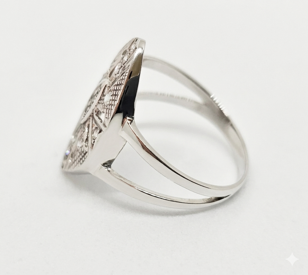 Anillo oro blanco 18K Circonitas