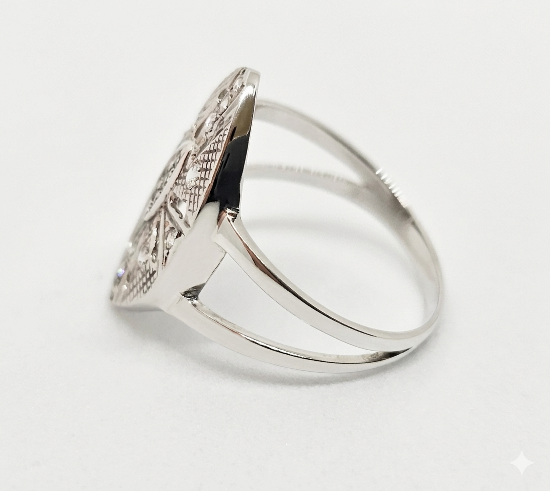 Anillo oro blanco 18K Circonitas