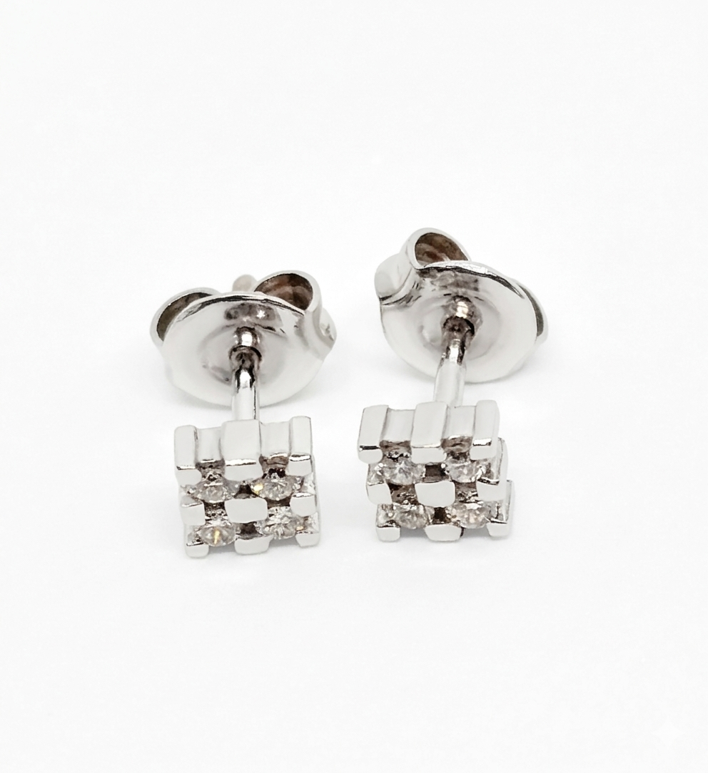Pendientes Oro Blanco 18K Brillantes
