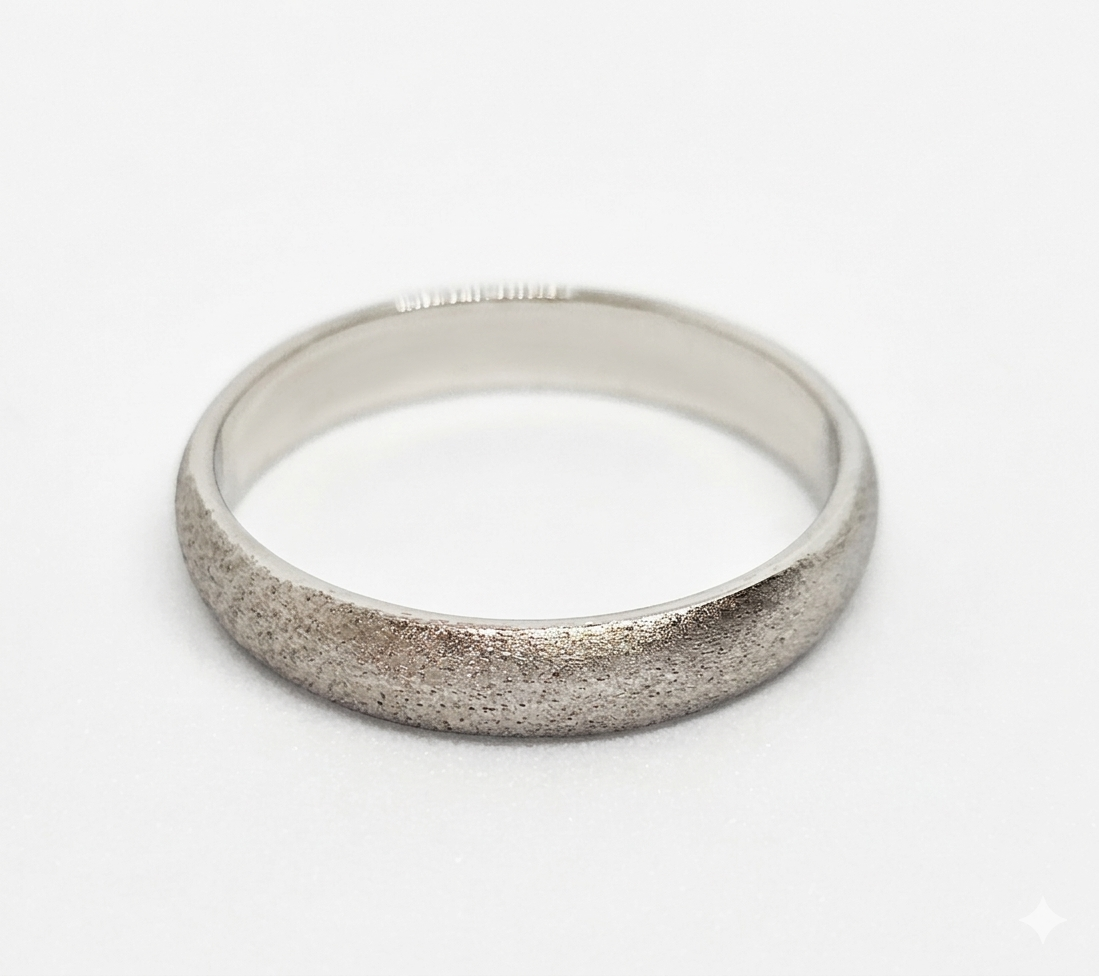 Anillo Oro Blanco 18K Mate