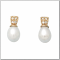 Pendientes Oro 18Kl con Perlas Cultivadas y Circonitas