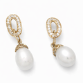 Pendientes Oro 18Kl con Perlas Cultivadas y Circonitas