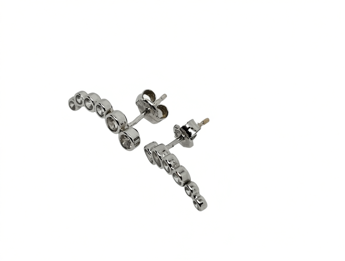 Pendientes Oro Blanco 18K Circonitas