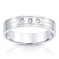 Alianza Oro Blanco 18Kl 3 Diamantes 5mm