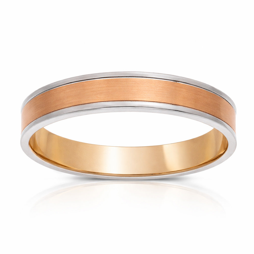 Alianza Oro Rosa y Oro Blanco 18K 4mm
