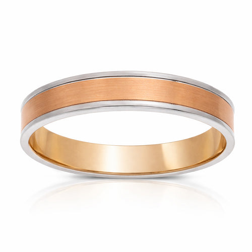 Alianza Oro Rosa y Oro Blanco 18K 4mm