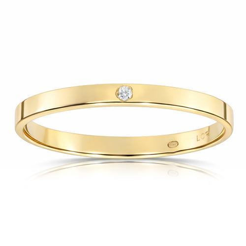 Alianza Oro 18Kl Lisa con Circonita 2mm