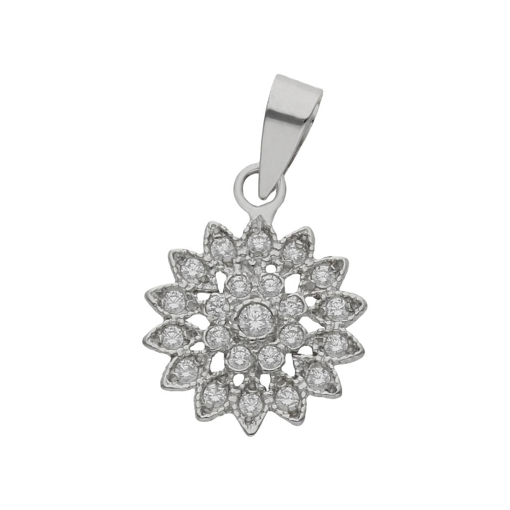 Colgante Oro Blanco 18KL Sol
