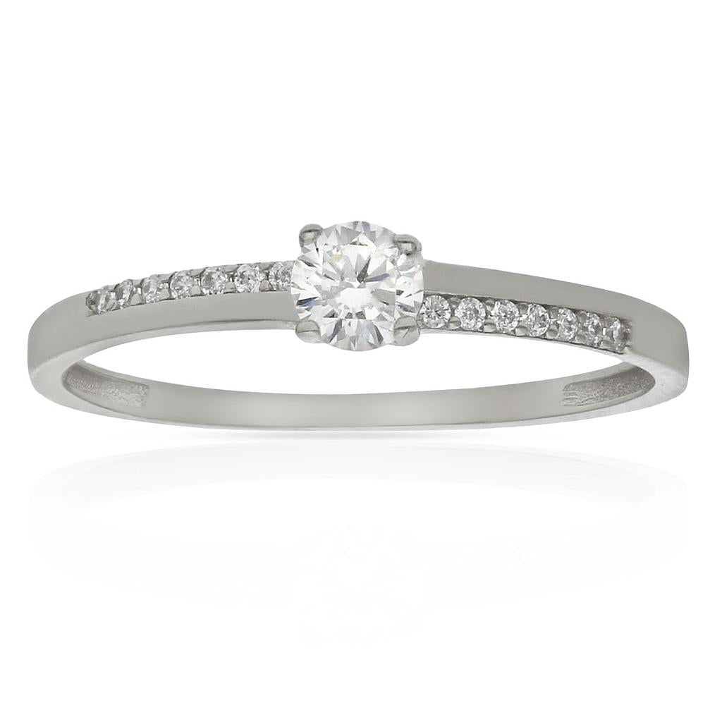 Sortija Oro Blanco 18K Circonitas