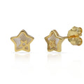 Pendientes Plata Chapada Oro Estrella Nácar 7mm