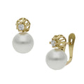 Pendientes Oro 18Kl con Perlas Shell y Circonitas