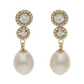 Pendientes Oro 18Kl con Perlas Cultivadas y Circonitas