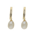 Pendientes Oro 18Kl con Perlas Cultivadas y Circonitas