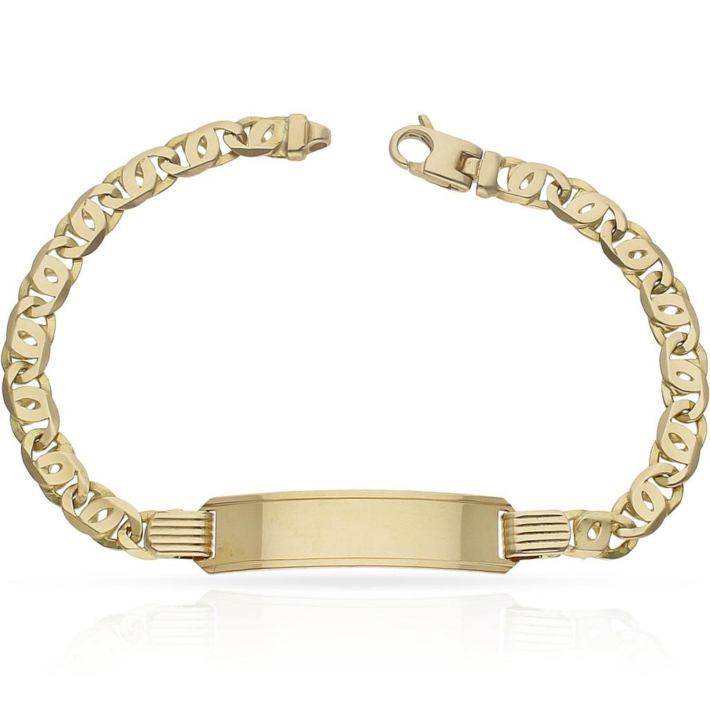 Pulsera Oro 18KL Fundida Placa