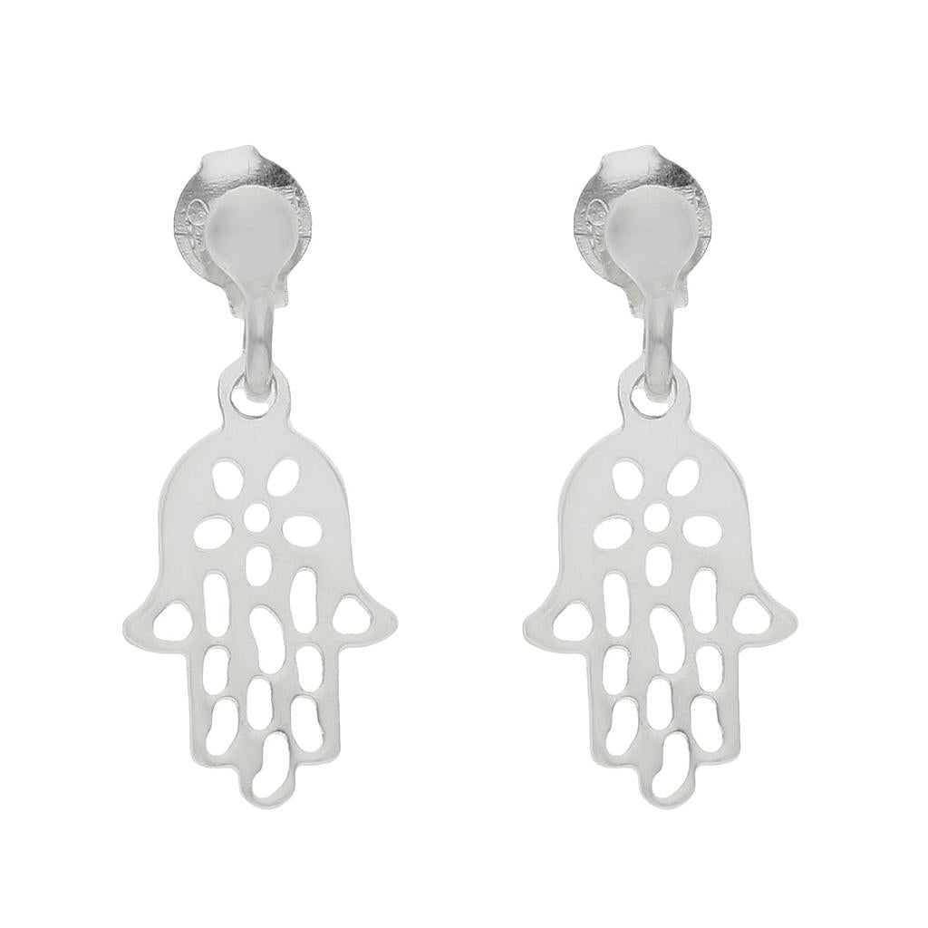 Pendientes Plata 925mm Mano de Fátima - 9x19mm