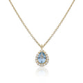 Gargantilla Oro 18K Lágrima Piedra Agua 6x9mm