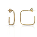 Aros Tubo Oro 18KL Cuadrados - 16x16mm