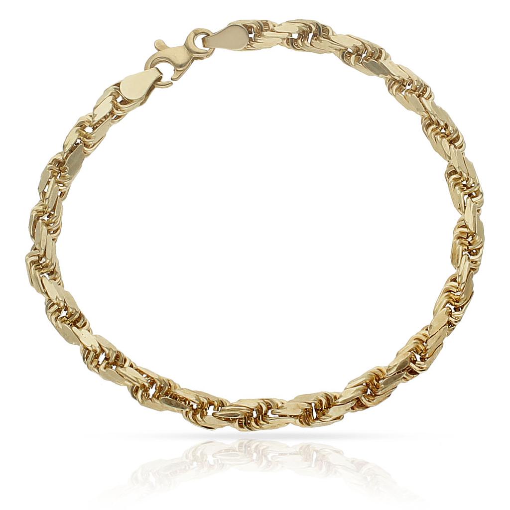 Pulsera Salomónica Tallada Oro 18K 4.50mm