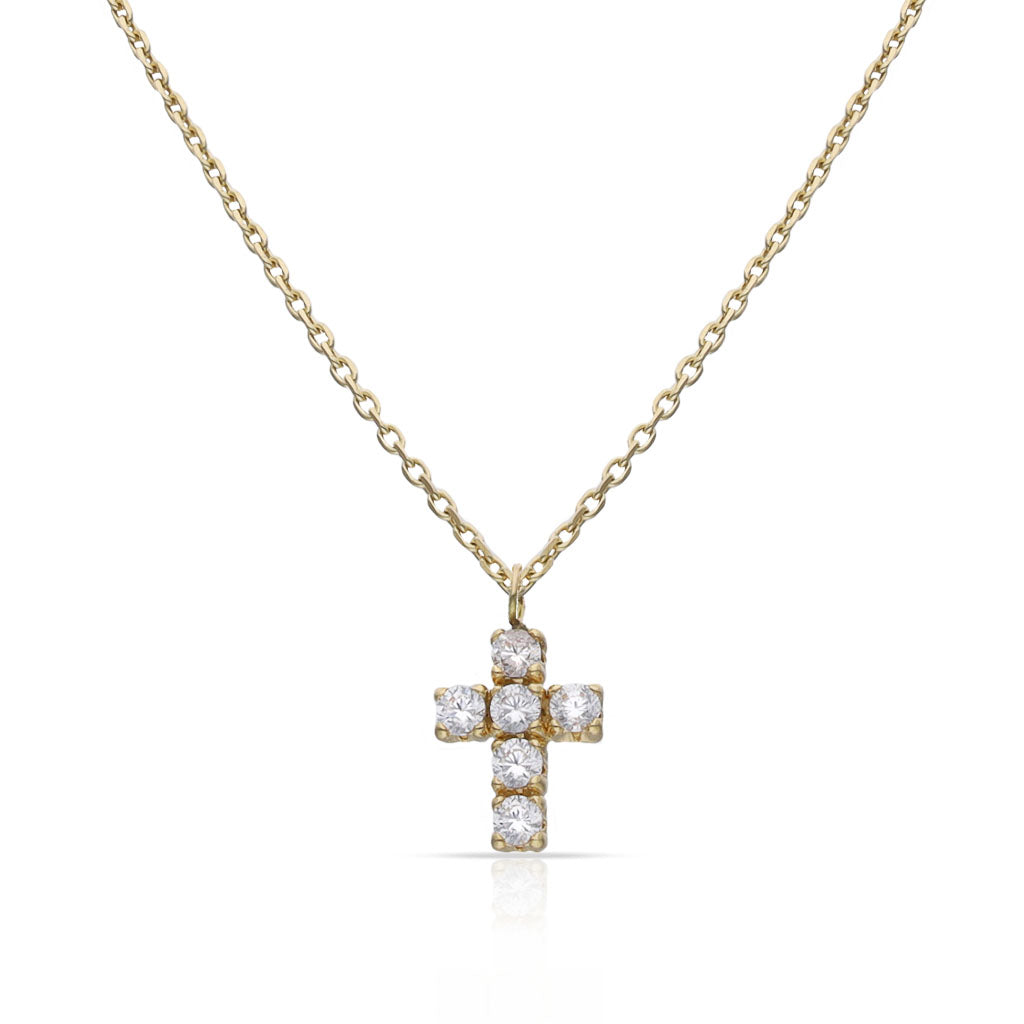 Gargantilla Oro 18K Cruz Circonitas