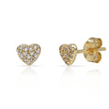 Pendientes Plata Chapada Oro Corazón Circonitas