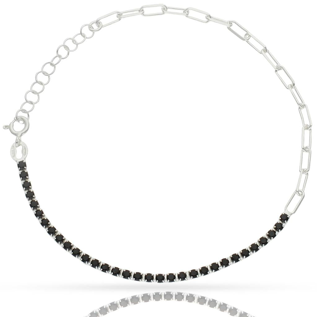 Pulsera Plata 925 Circonitas Negras