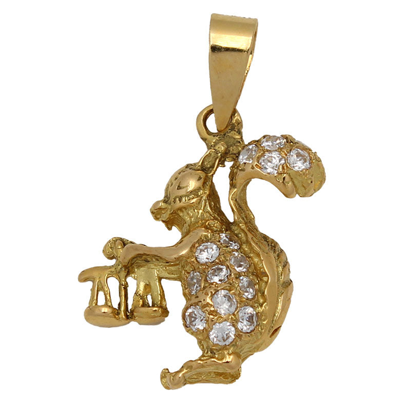 Colgante Oro 18KL Horóscopo Libra con Circonitas