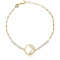 Pulsera Plata Chapada en Oro Círculo Estrellas