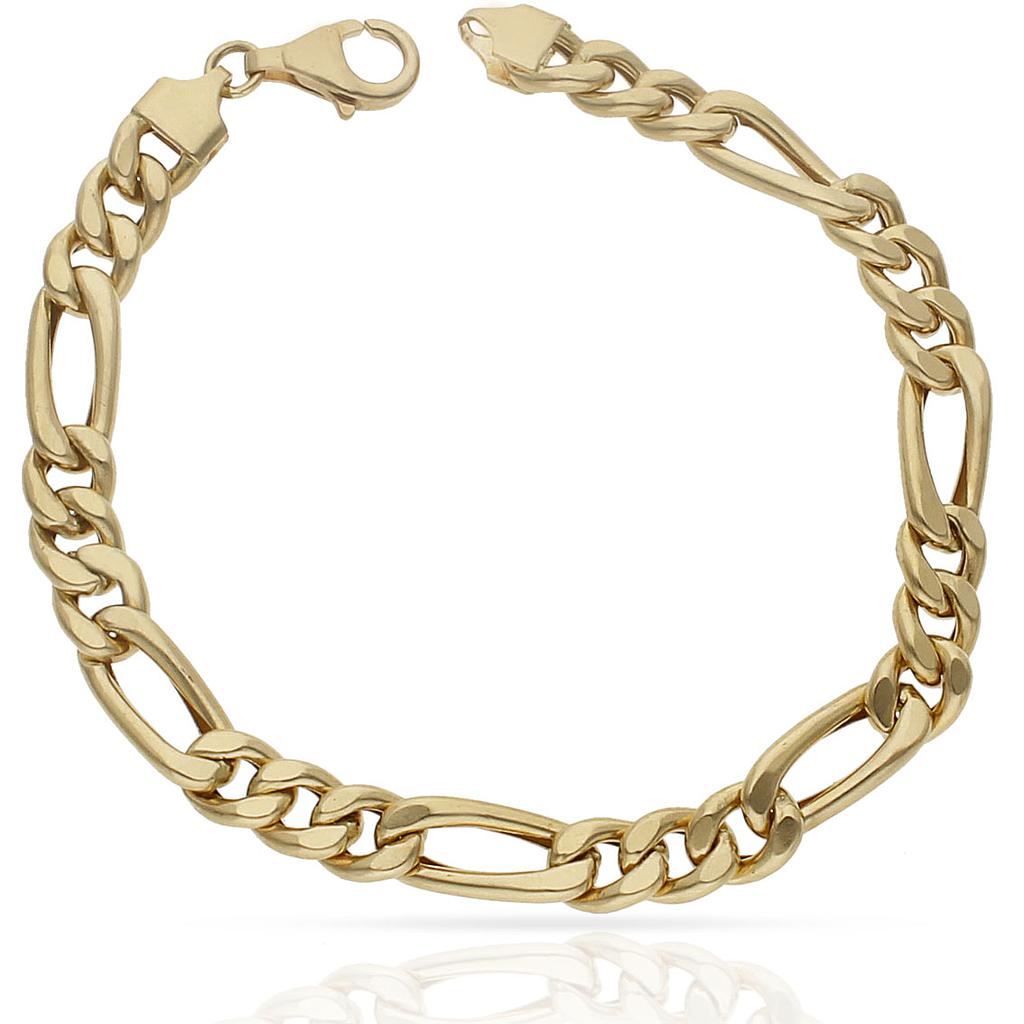 Pulsera Oro 18K 3x1 Semihueca 7mm