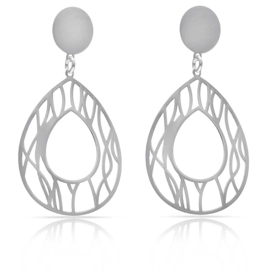 Pendientes Plata 925mm Lágrima Calados