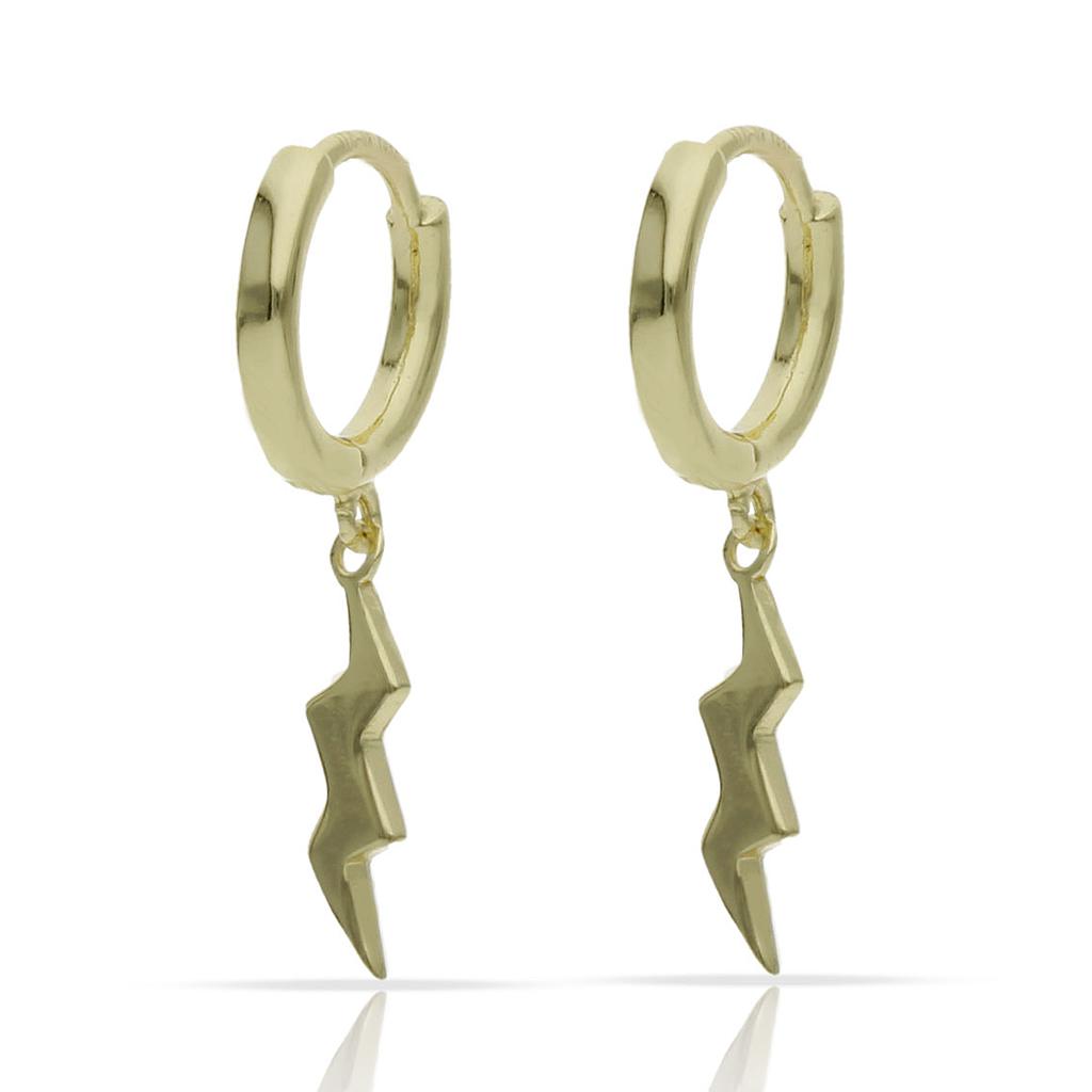 Aros Plata Chapada Oro Rayo 4mm